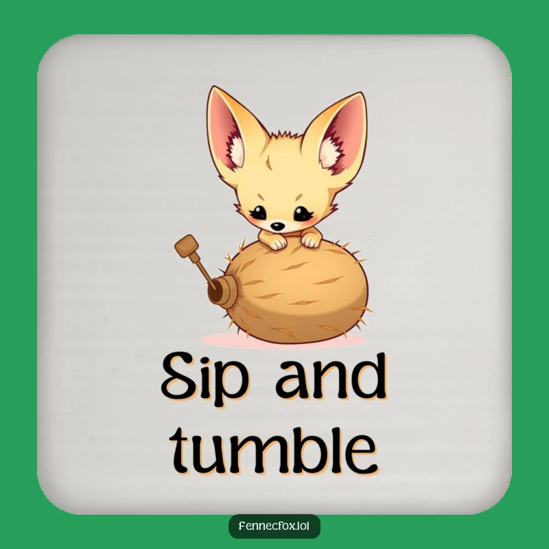 Funny Fennec Fox Coaster - Protect Surfaces with Desert Charm Gift