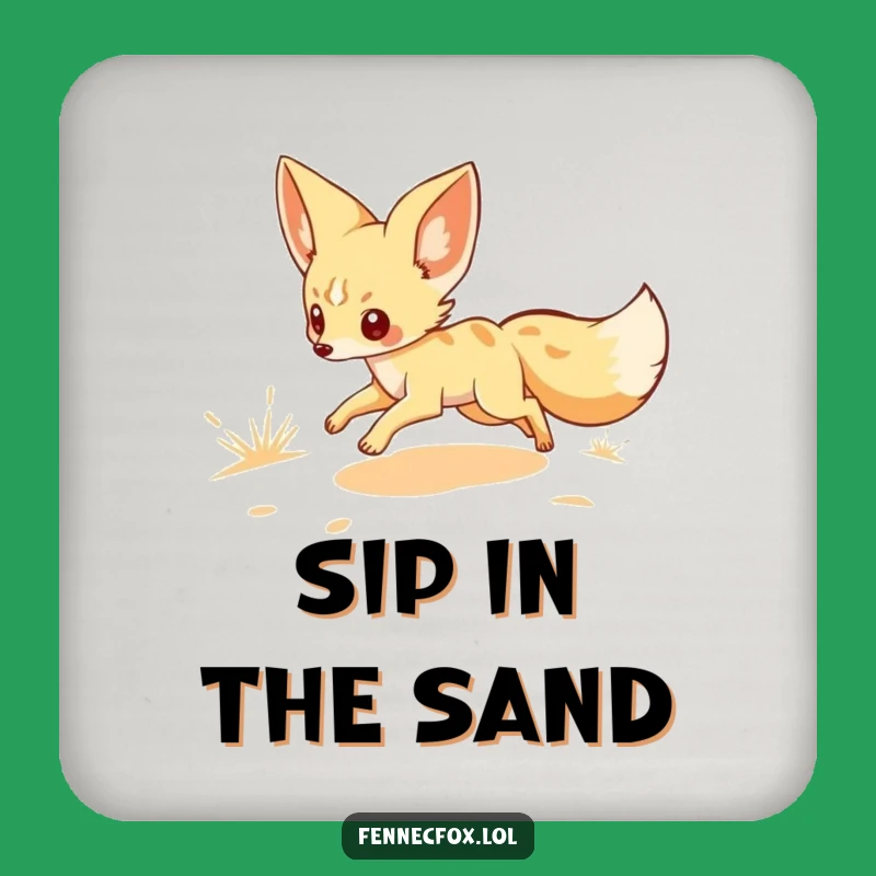 Funny Fennec Fox Coaster Set - Protect Surfaces with Desert Humor
