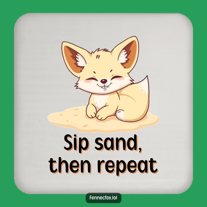 Funny Fennec Fox Sand Coaster: Protect Surfaces with Desert Fun Gift