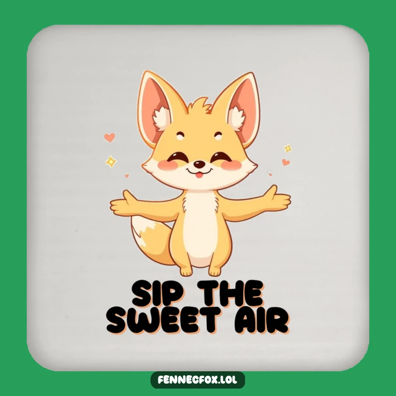 Funny Fennec Fox Coaster: Embrace Breezy Protection for Your Drinks