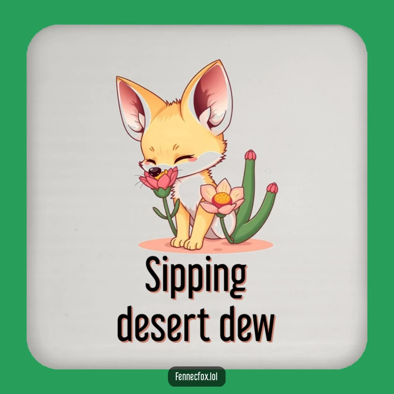 Funny Fennec Fox Drink Coaster: Desert Charm Accessory, Chic Funny Gift