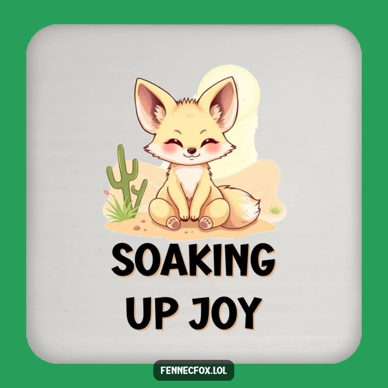 Funny Fennec Fox Sunbeam Coasters (Set of 4) - Hilarious Table Protection