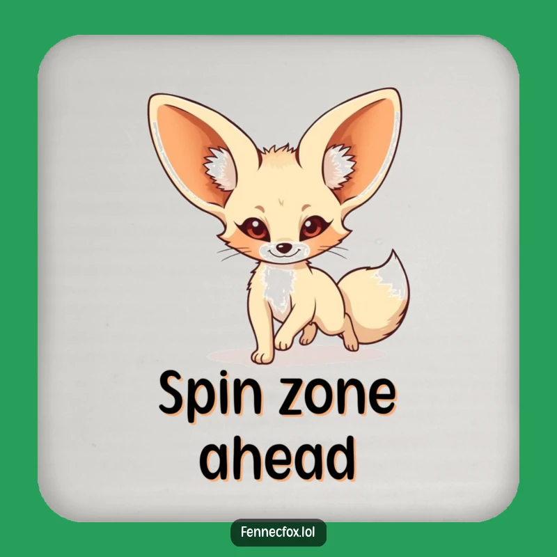Set of Funny Fennec Fox Tail Chase Coasters: Cute Cartoon Protection, Fun Gift