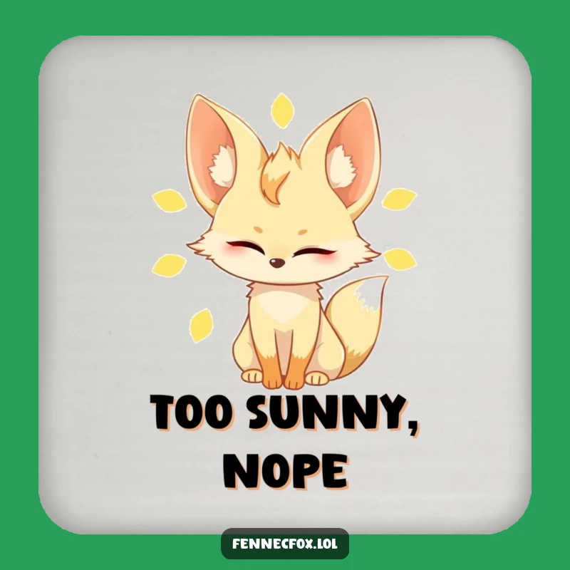 Funny Fennec Fox Coaster: Hilarious Sun-Blink Protection for Your Drinks