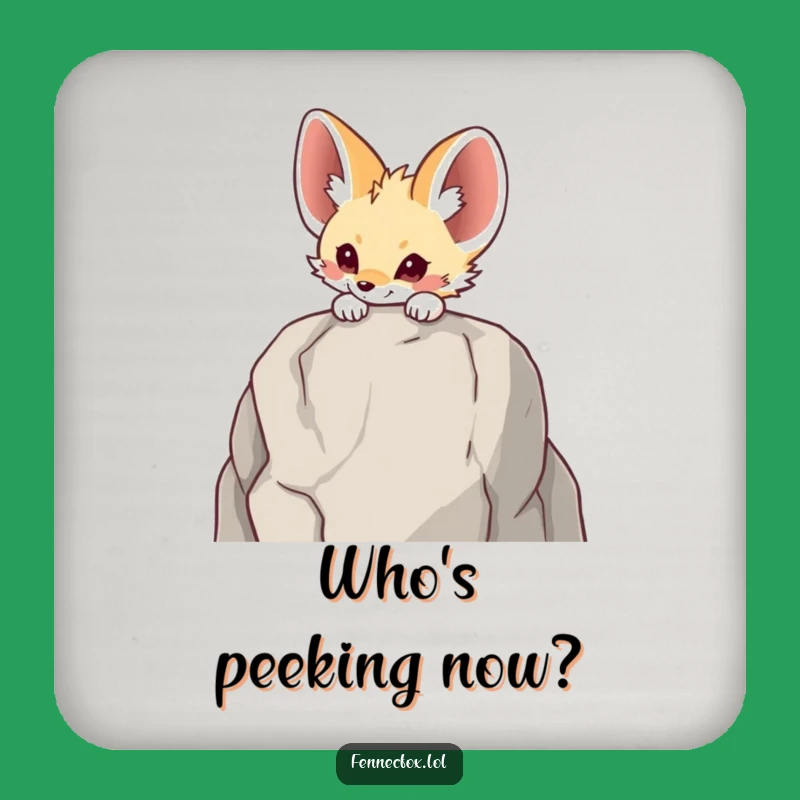 Funny Fennec Fox Peeking Coasters (Set of 4) - Hilarious Table Protection