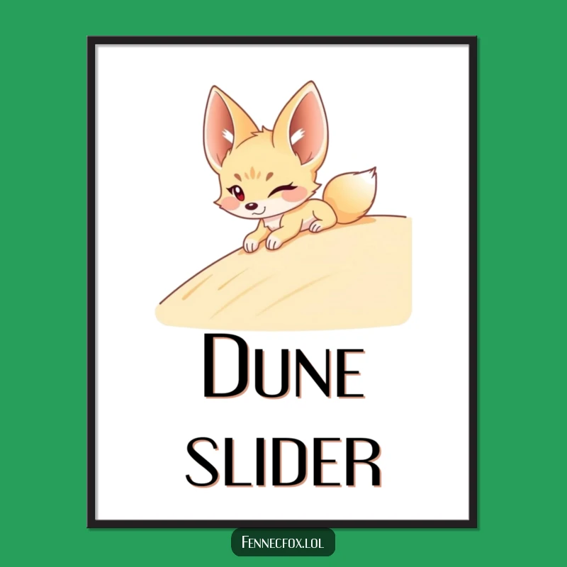 Funny Fennec Fox Dune Poster - Cool Desert Wall Art with Humor