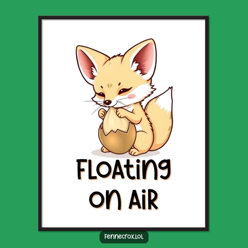 Funny Fennec Fox Poster: Playful Chase Art, Whimsical Funny Gift for Walls