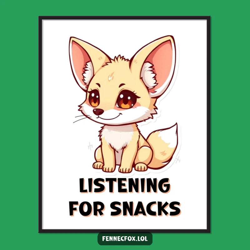 Funny Fennec Fox Poster: Listen Closely - Artistic Funny Gift for Wall Decor