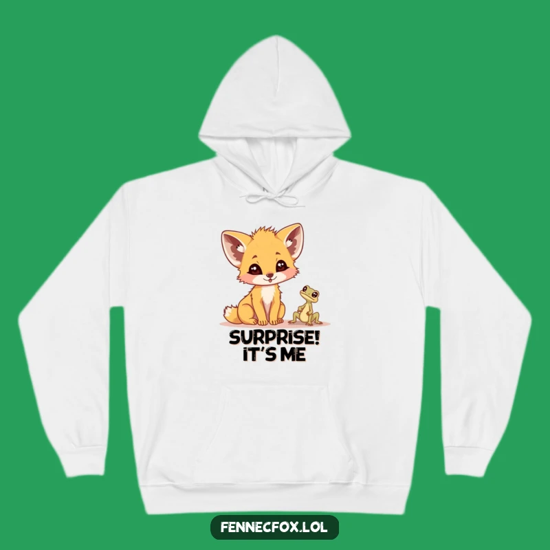 Cozy Funny Fennec Fox Lizard Surprise Hoodie - Warm & Witty Gift