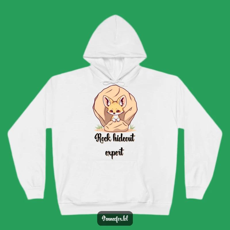 Cozy Funny Fennec Fox Peek-a-Boo Hoodie - Stay Warm and Playful with this Desert Design