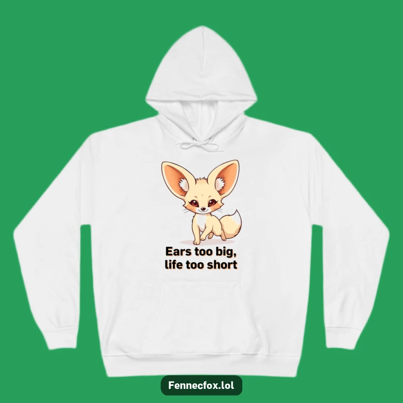 Cozy Funny Fennec Fox Tail Chase Hoodie: Warm Cartoon Animal Apparel, Great Gift