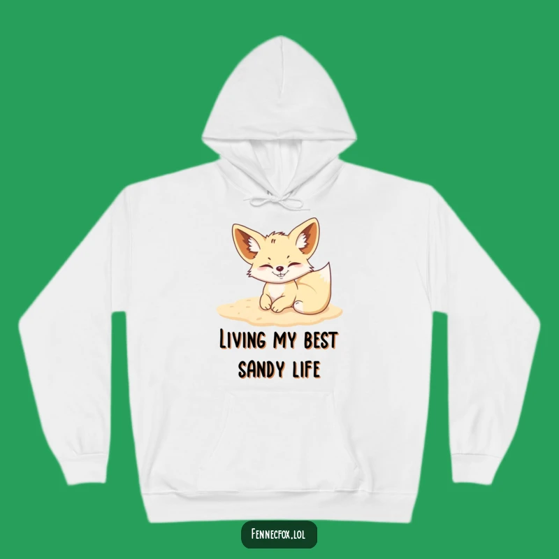 Cozy Funny Mischievous Fennec Fox Sand Hoodie: Warm & Playful Comfort Gift