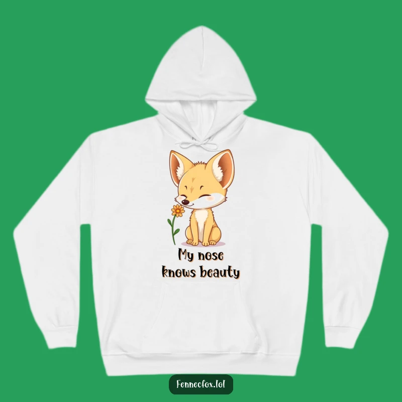 Cozy Fennec Fox Flower Balance Hoodie: Warm & Delicate Comfort Gift