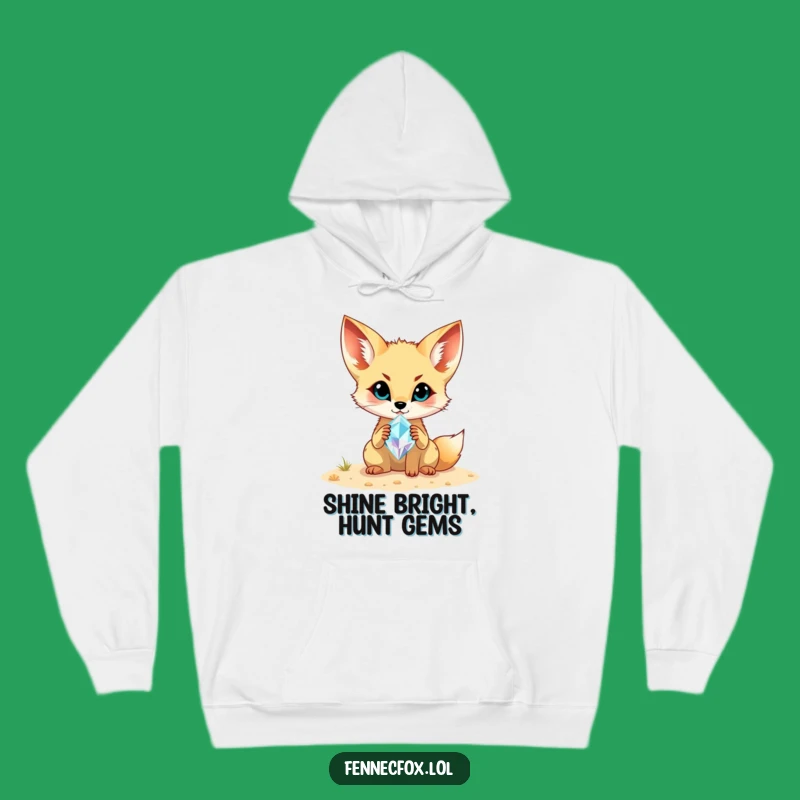 Funny Fennec Fox Gemstone Hoodie: Cozy Treasure Hunter Sweatshirt, Epic Funny Gift