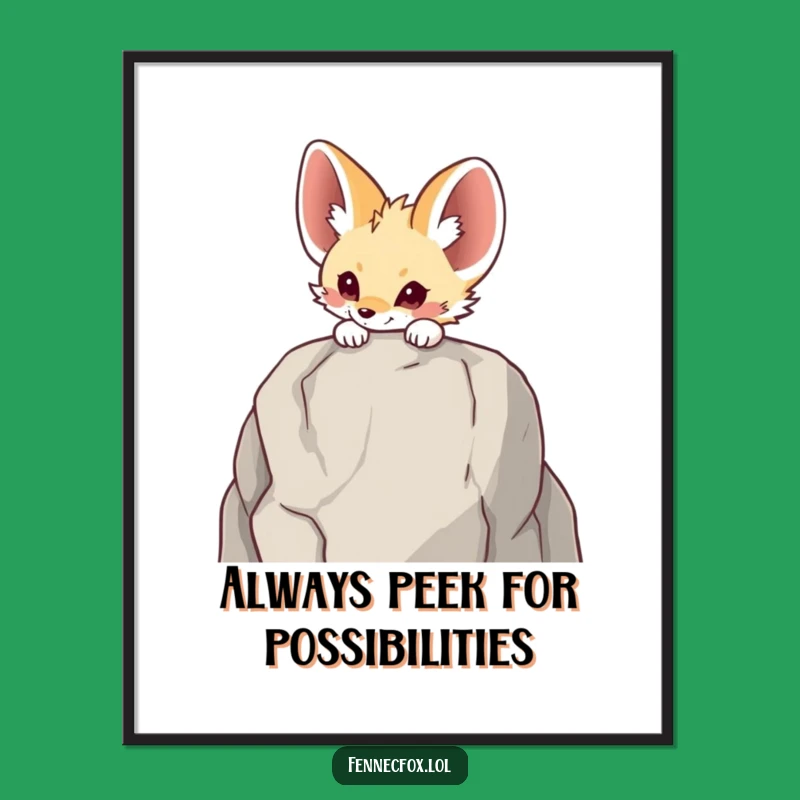 Funny Fennec Fox Peeking Art: Free Printable Desert Wonder for Your Wall!