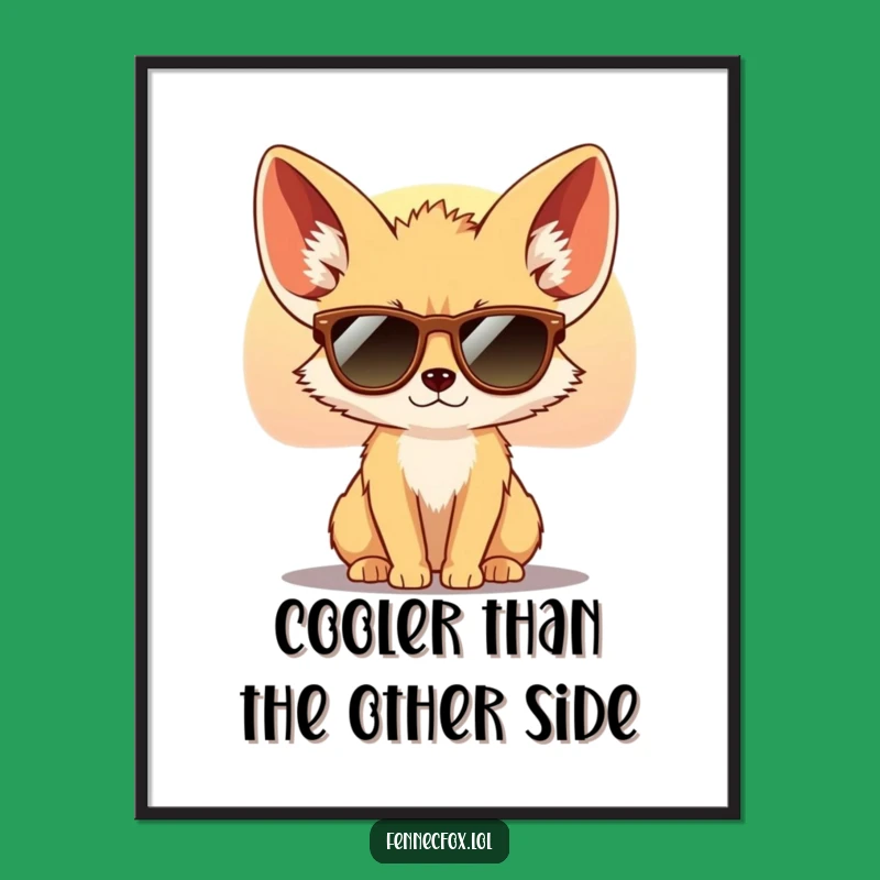 Funny Free Printable Wall Art: Cool Fennec Fox Sunset Serenity, Humorous Downloadable Art, Chic Decor