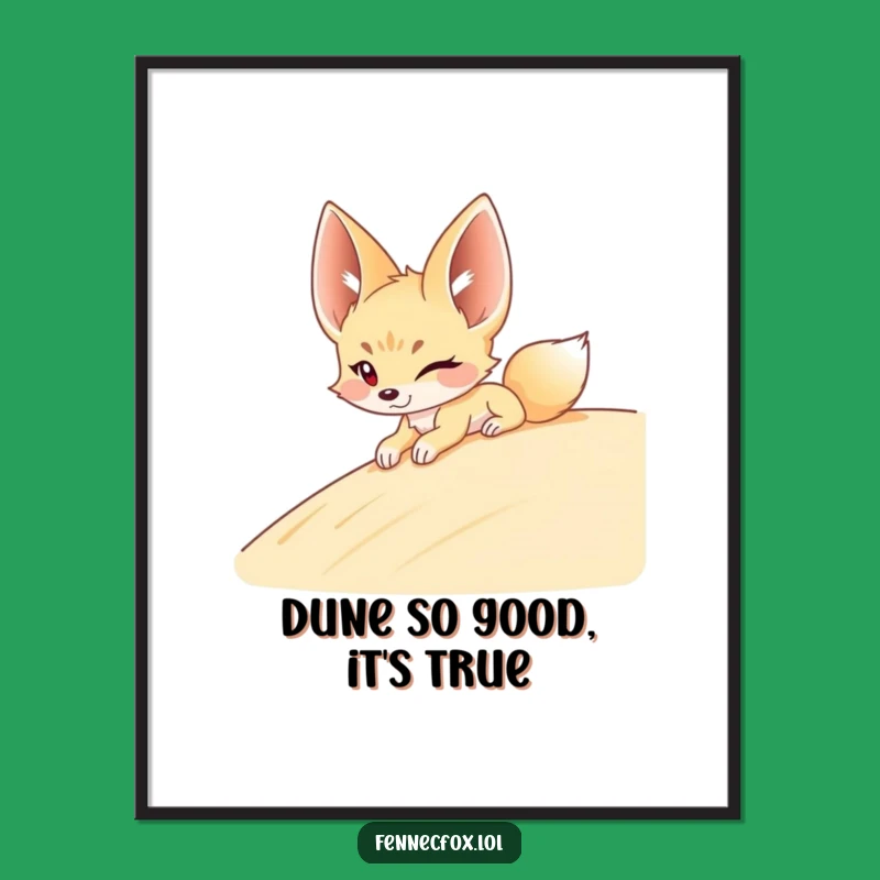Funny Fennec Fox Dune Art: Free Printable Wall Decor Downloadable Gift