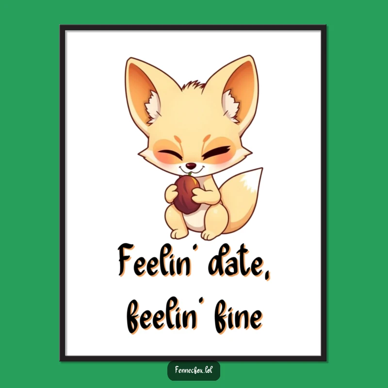Free Printable Wall Art: Winking Fennec Fox Date Downloadable Decor