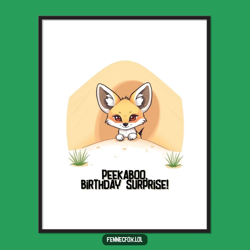 Free Printable Curious Fennec Fox Wall Art - Desert Peekaboo Digital Download Decor