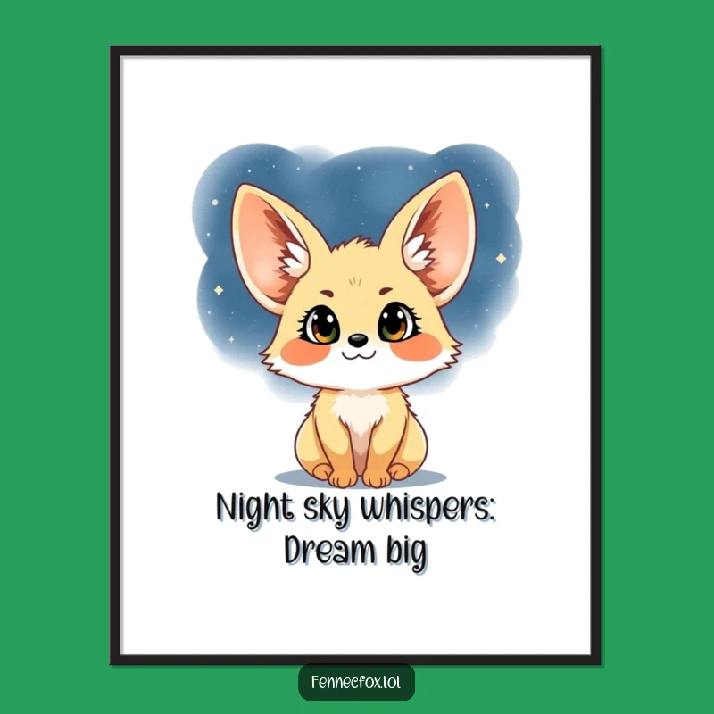 Free Printable Fennec Fox Art: Starry Night Dreamer Downloadable Wall Decor