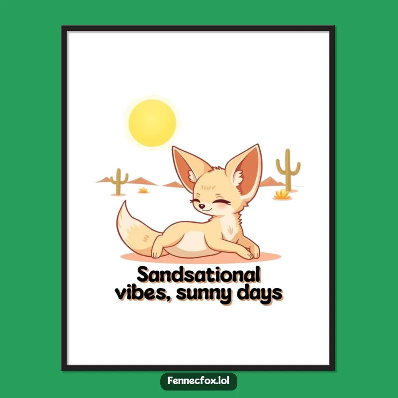 Free Printable Wall Art: Fennec Fox Desert Relaxation Funny Downloadable Art