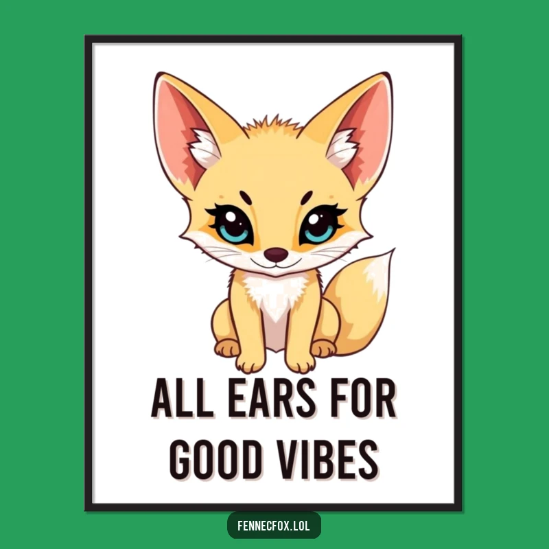 Free Printable Wall Art: Listening Fennec Fox Ears Downloadable Decor