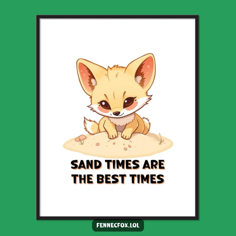 Funny Fennec Fox Digging Art: Free Printable Desert Vibes for Your Wall!