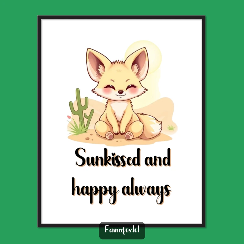 Funny Fennec Fox Sunbeam Art: Free Printable Desert Chill for Your Wall!