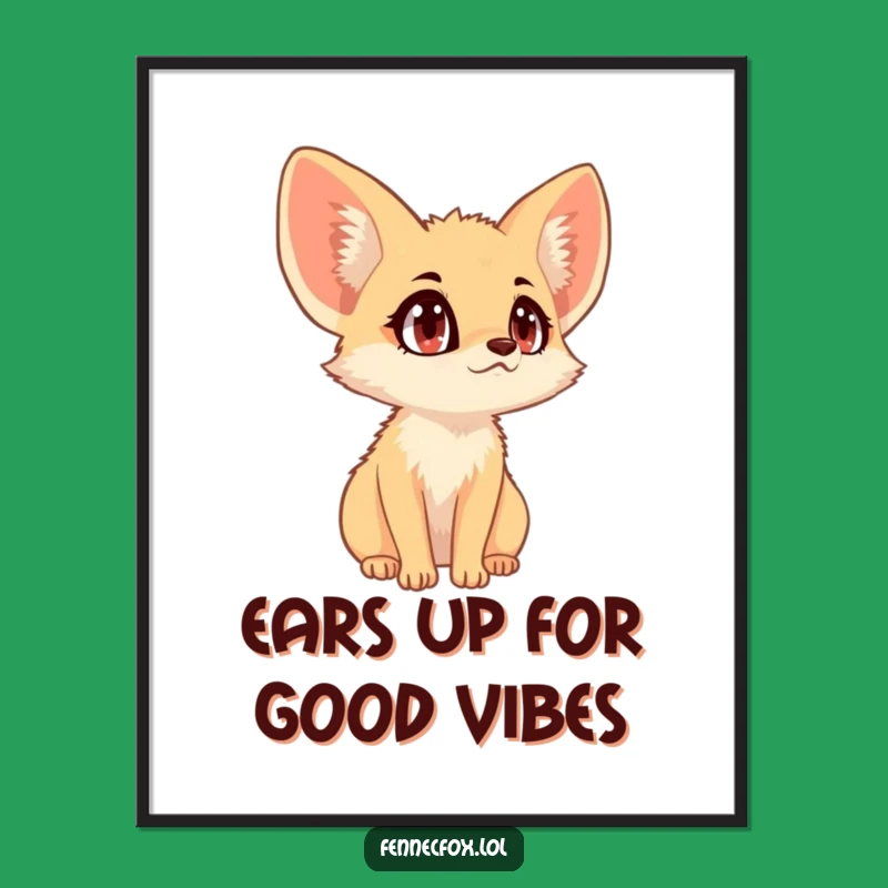 Funny Free Printable Fennec Fox Wall Art: Wide-Eyed Wonder Downloadable Desert Decor