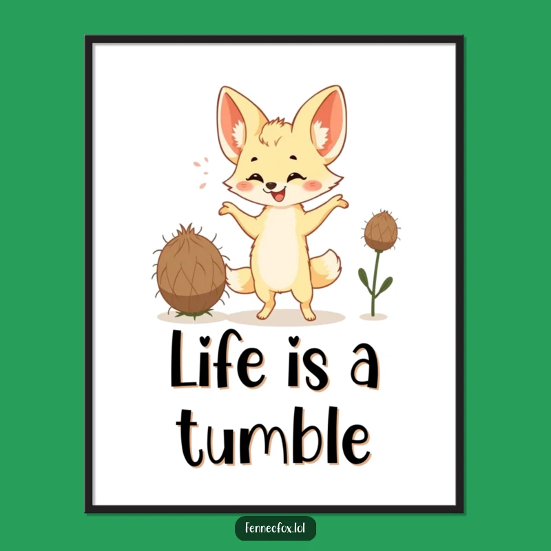 Funny Free Printable Wall Art: Dancing Fennec Fox Tumbleweed Jam, Humorous Downloadable Art, Quirky Decor