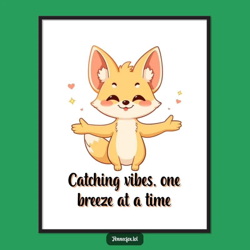 Funny Free Printable Wall Art: Fennec Fox Embracing Breeze - Serene Downloadable Decor
