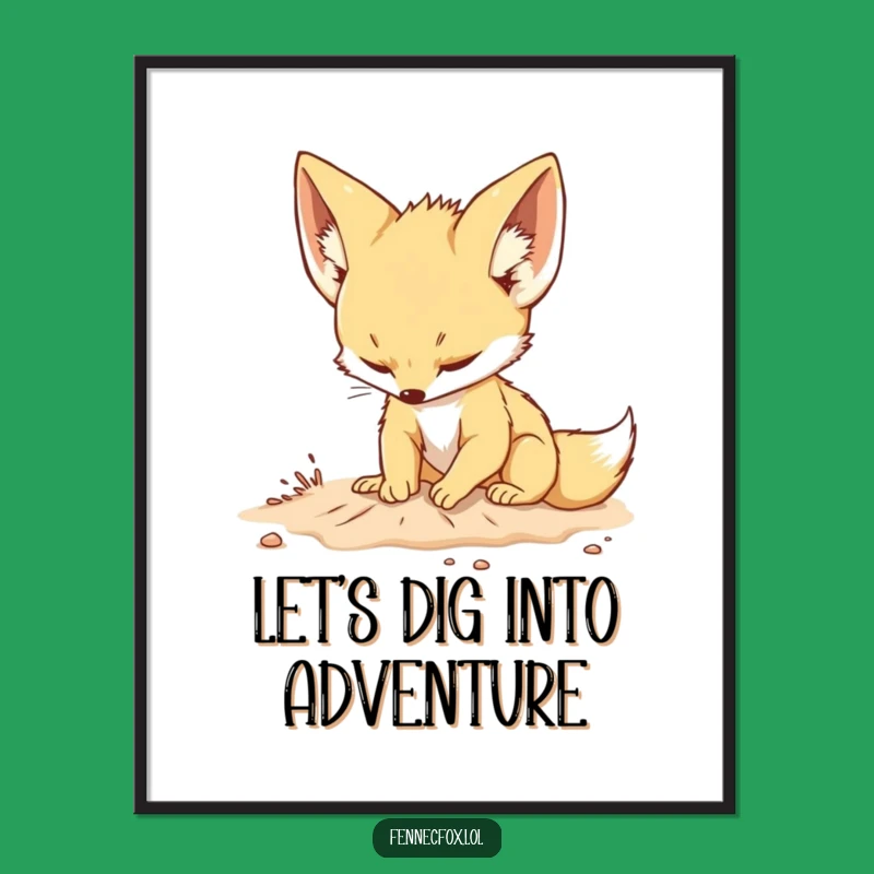 Funny Free Printable Wall Art: Fennec Fox, Playful Downloadable Desert Decor
