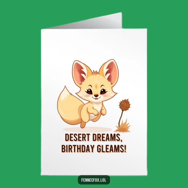 Funny Fennec Fox Birthday Card: Free Printable Goofball Greetings Downloadable Gift