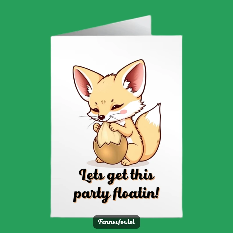Free Printable Birthday Card: Playful Fennec Fox, Hilarious DIY Downloadable Gift