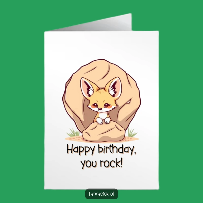 Free Printable Birthday Card: Sneaky Fennec Fox, Funny Downloadable Gift