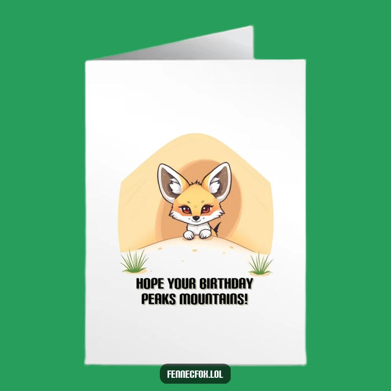 Free Printable Curious Fennec Fox Birthday Card - Peekaboo Humor Digital Download Gift