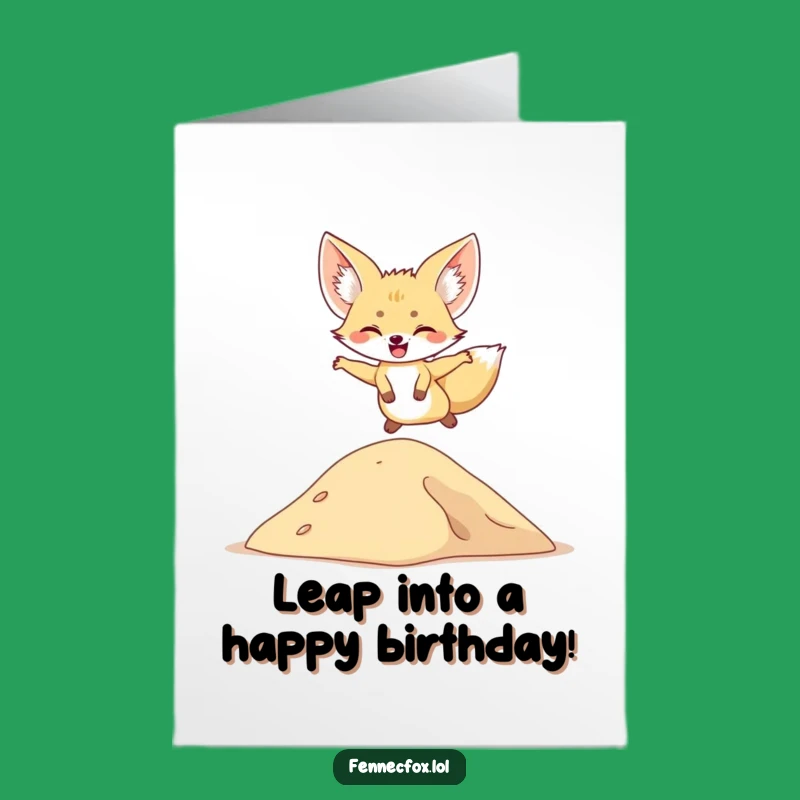 Free Printable Fennec Fox Birthday Card: Funny Downloadable Gift for Joyful Celebrations!