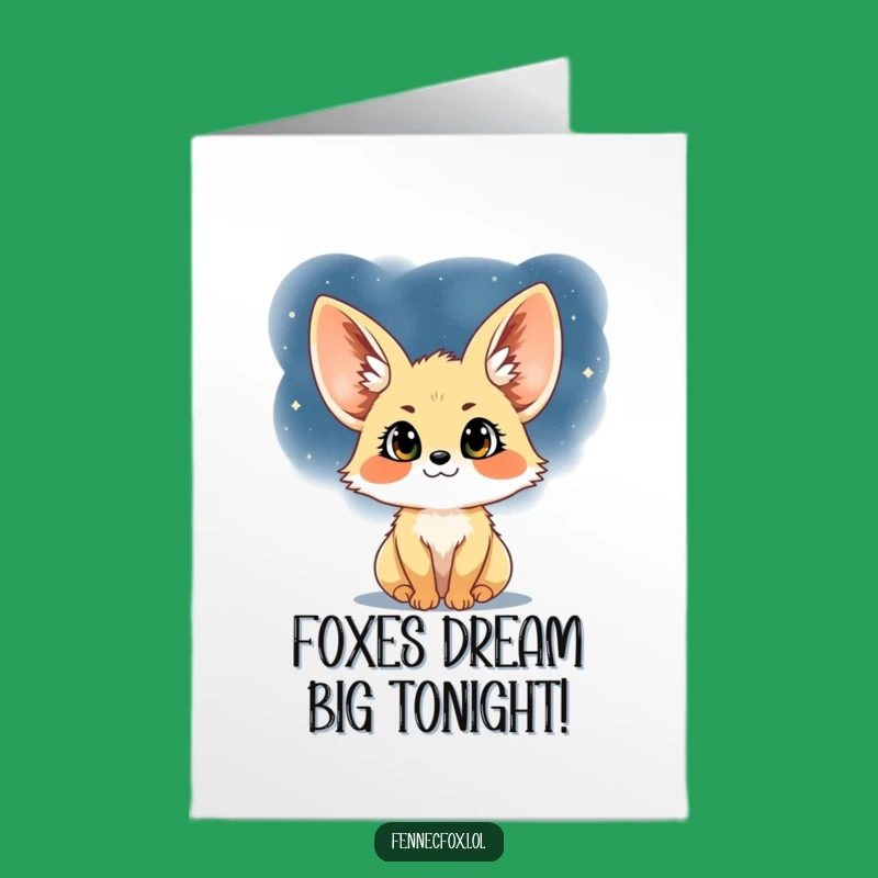 Free Printable Fennec Fox Birthday Card: Starry Night Wonder Downloadable Funny Gift