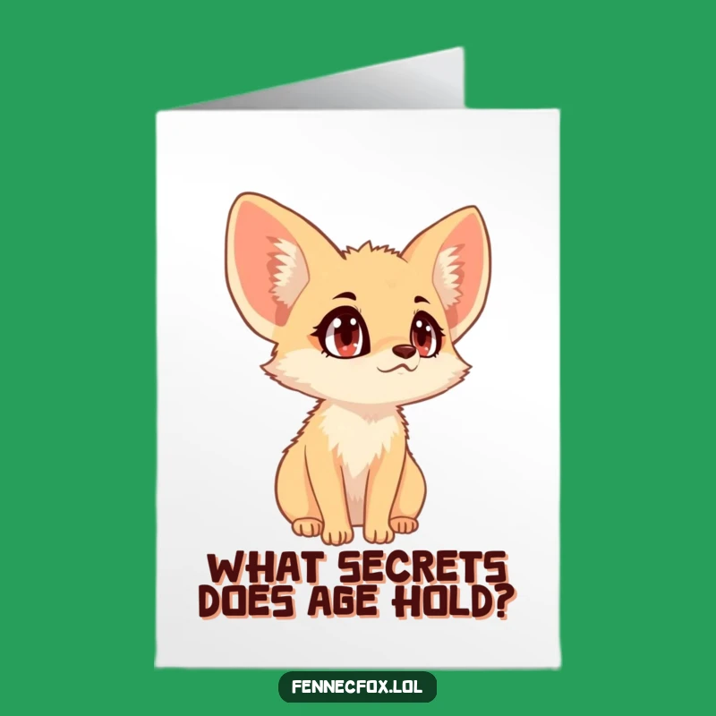 Free Printable Fennec Fox Birthday Card: Wide-Eyed Wonder Downloadable Funny Gift