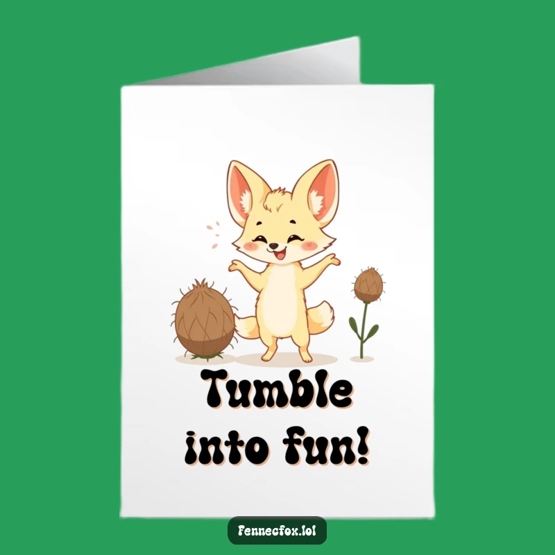 Silly Dance Birthday Card: Happy Fennec Fox, Free Printable Funny Greeting, Joyful Downloadable Gift