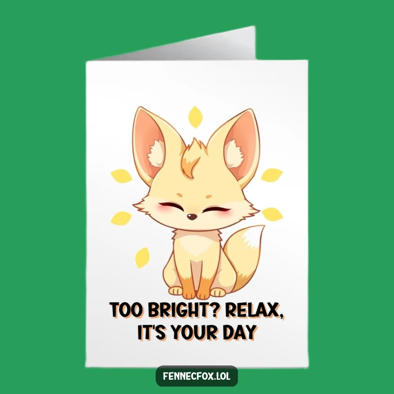 Free Printable Birthday Card: Fennec Fox Sun Blinking - Hilarious Downloadable Gift