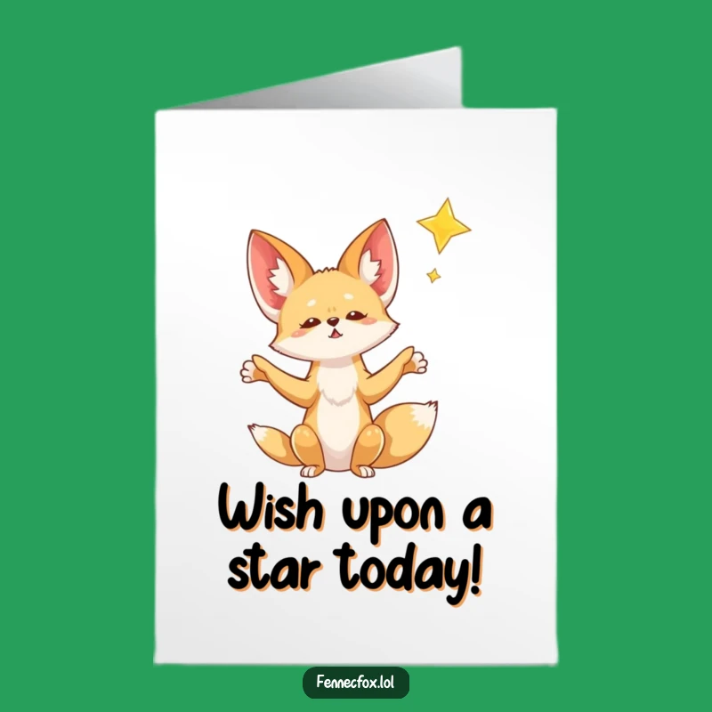 Dreamy Fennec Fox Birthday Card: Free Printable Star Wish Downloadable Gift
