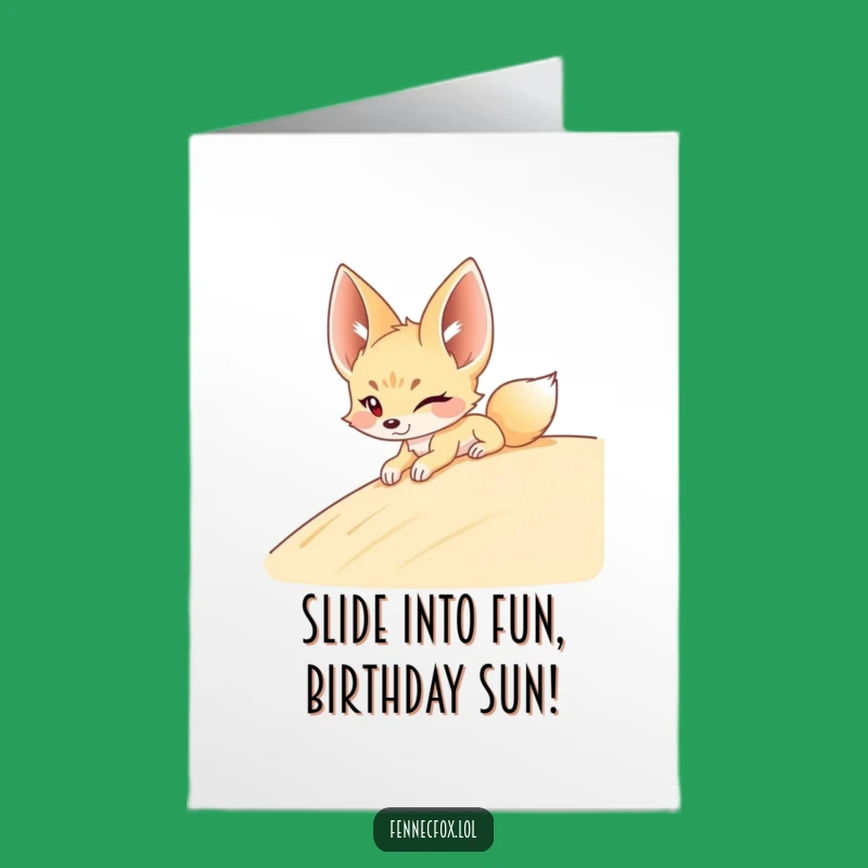 Witty Fennec Fox Birthday Card: Free Printable Dune Slider Downloadable Gift