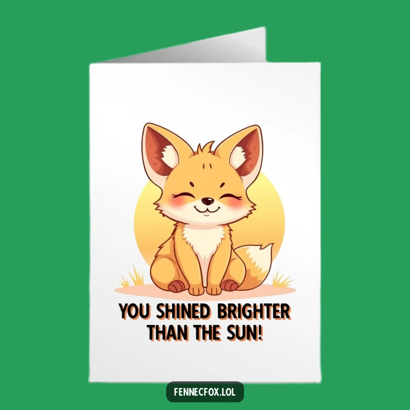 Free Printable Congrats Card: Fennec Fox Sunset Bliss - Funny Downloadable for Any Occasion