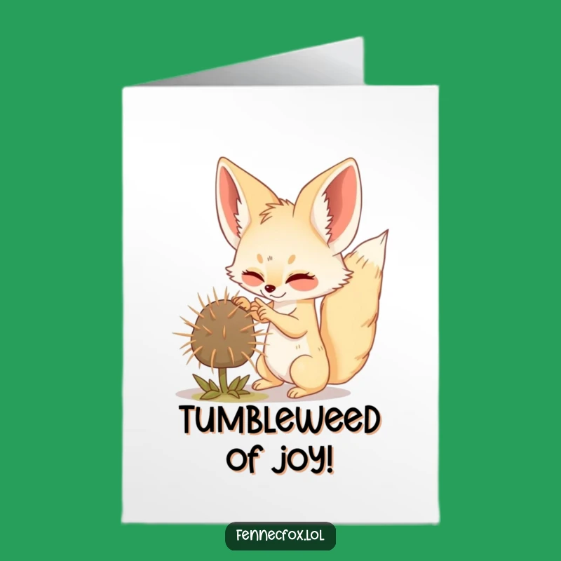 Free Printable Congrats Card Fennec Fox Tumbleweed Wacky - Downloadable Celebration