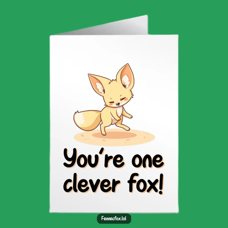Free Printable Congratulations Card: Fennec Fox Fun, Hilarious Downloadable Gift!