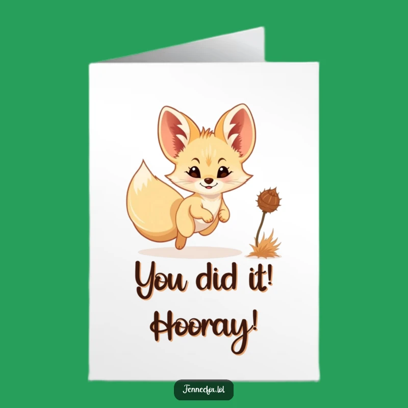 Free Printable Fennec Fox Congrats Card: Hilarious Desert Surprise Downloadable Gift