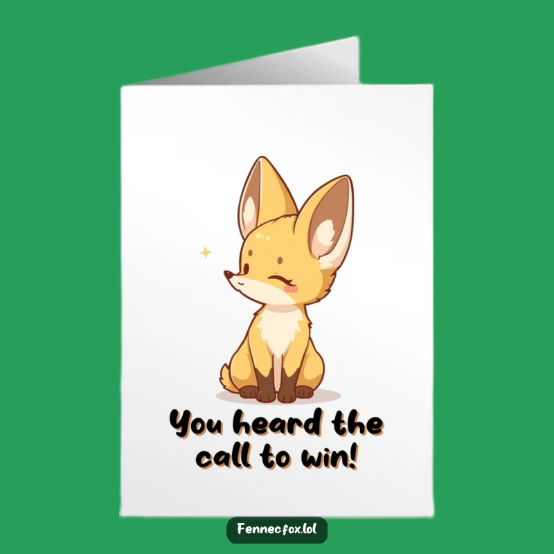 Free Printable Funny Congrats Card: Fennec Fox Listener, Perfect Downloadable Gift