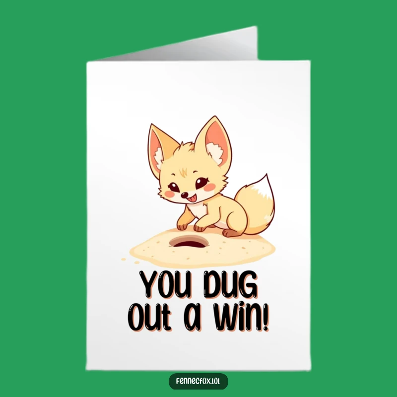 Free Printable Busy Fennec Fox Congrats Card - Humorous Digital Download Gift