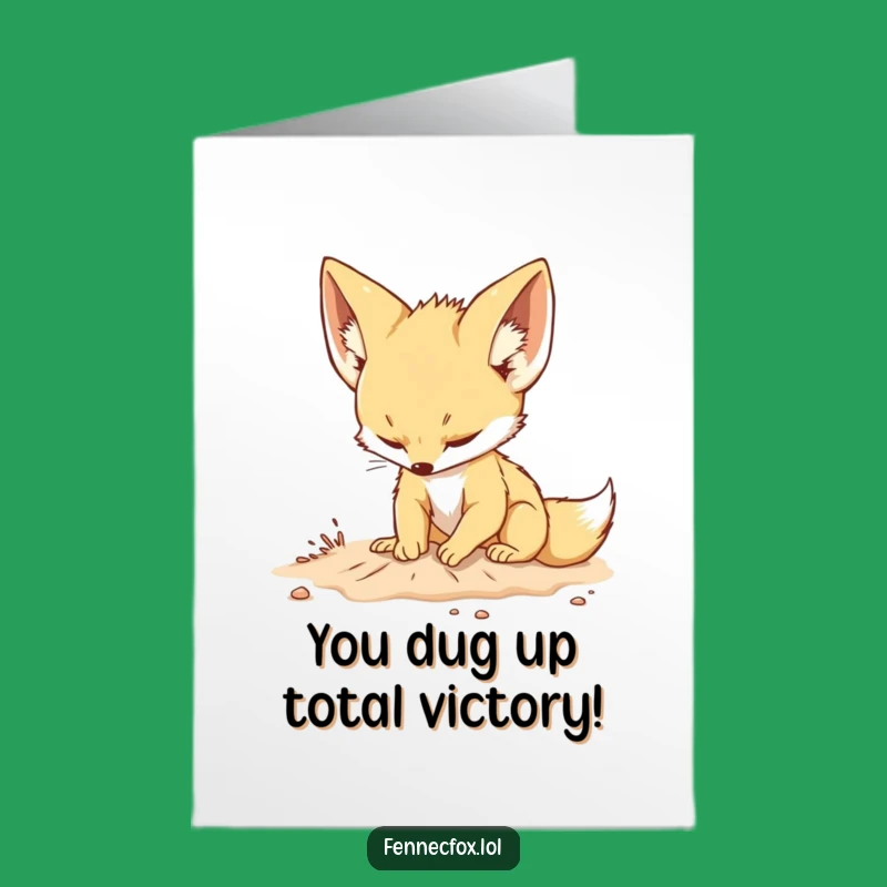 Free Printable Congratulations Card: Determined Fennec Fox, Playful Downloadable Gift
